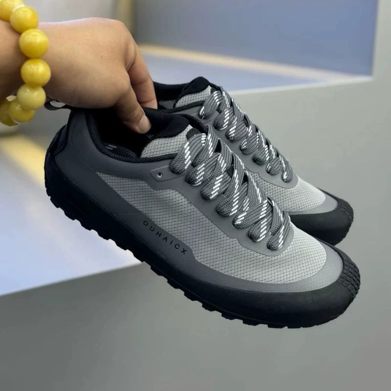 Knit Fabric Lace Up Sneakers - Zapatillas Deportivas de Hombre Antideslizantes de